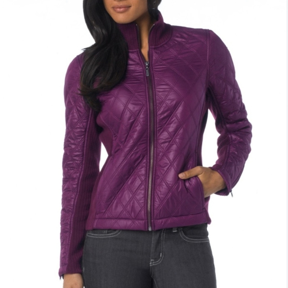Prana  Purple Quilted Diva  Jacket Size M.